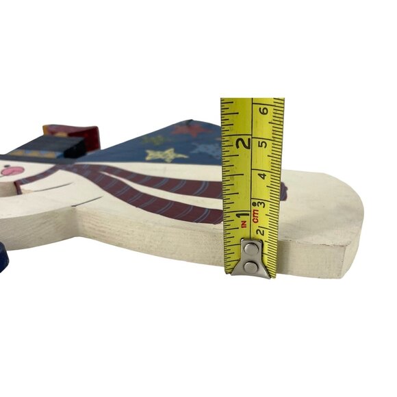 Vintage Handmade Wooden Hand Painted Snowman Wall Hanging Christmas Let it Snow - Picture 13 of 13